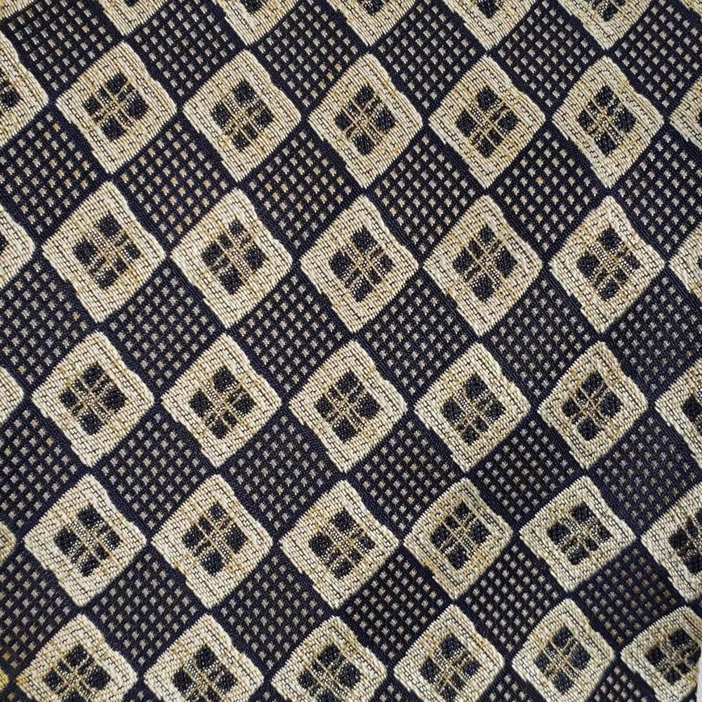 FROG 100% Silk Neck Tie Black Brown Diamond Checkered Vintage Look Made in Italy - Picture 8 of 8
